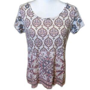 Lucky Brand 100% cotton scoop neck short sleeve tee t-shirt, size M